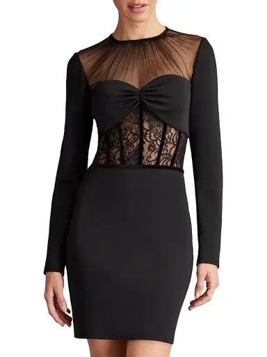 Sho by Tadashi Shoji Women's Illusion Lace Sheath Cocktail Dress - Black | Thumbnail 3 Sho by Tadashi Shoji Women's Illusion Lace Sheath Cocktail Dress - Black | Thumbnail 3