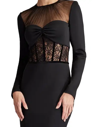 Sho by Tadashi Shoji Women's Illusion Lace Sheath Cocktail Dress - Black | Thumbnail 6 Sho by Tadashi Shoji Women's Illusion Lace Sheath Cocktail Dress - Black | Thumbnail 6