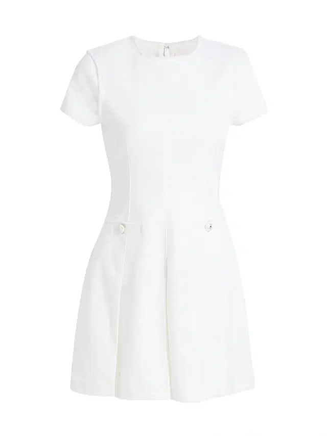 Women's Nova Short-Sleeve Denim Minidress - White Women's Nova Short-Sleeve Denim Minidress - White