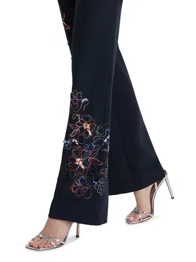 Cinq à Sept Women's Kingsley Blooming Linework Pants - Navy Multi - Size 2 | Thumbnail 6 Cinq à Sept Women's Kingsley Blooming Linework Pants - Navy Multi - Size 2 | Thumbnail 6