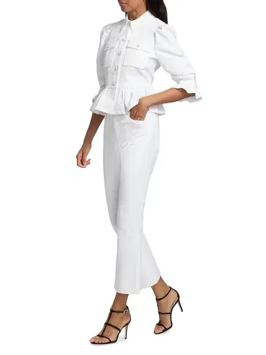 Cinq à Sept Women's Stevie High-Rise Crop Jeans - White | Thumbnail 2 Cinq à Sept Women's Stevie High-Rise Crop Jeans - White | Thumbnail 2