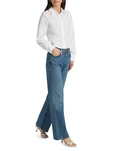 RAILS Women's Bradshaw Smocked Cotton Poplin Shirt | Thumbnail 2 RAILS Women's Bradshaw Smocked Cotton Poplin Shirt | Thumbnail 2