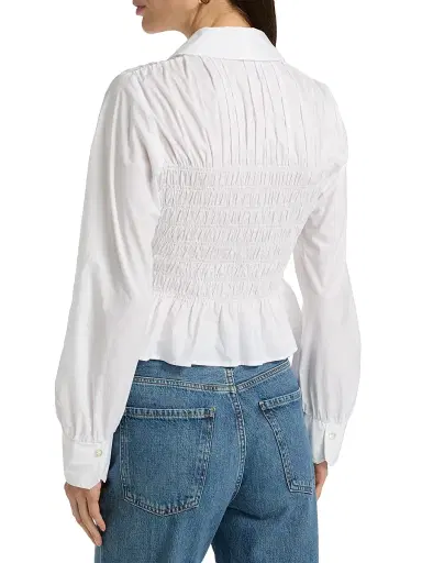 RAILS Women's Bradshaw Smocked Cotton Poplin Shirt | Thumbnail 5 RAILS Women's Bradshaw Smocked Cotton Poplin Shirt | Thumbnail 5