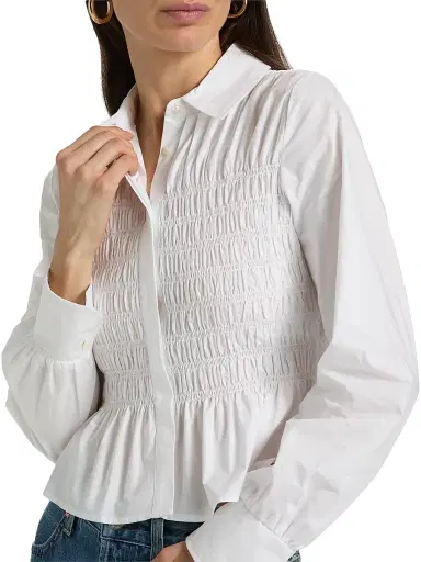 RAILS Women's Bradshaw Smocked Cotton Poplin Shirt | Thumbnail 6 RAILS Women's Bradshaw Smocked Cotton Poplin Shirt | Thumbnail 6