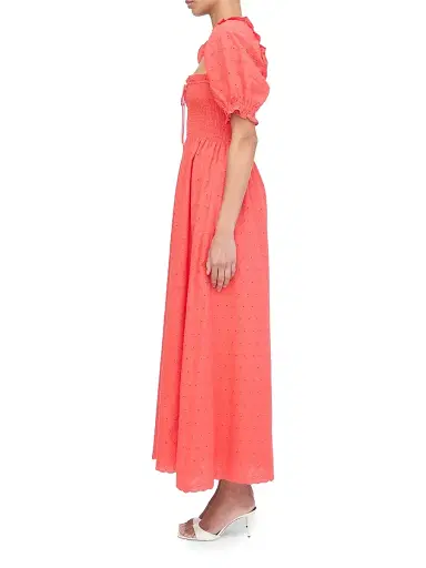 Hill House Home Women's The Scarlett Midi Nap Dress - Coral Daisy Broderie | Thumbnail 4 Hill House Home Women's The Scarlett Midi Nap Dress - Coral Daisy Broderie | Thumbnail 4