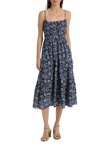 Ulla Johnson Women's Aydin Floral Cotton-Blend Midi-Dress | Thumbnail 3 Ulla Johnson Women's Aydin Floral Cotton-Blend Midi-Dress | Thumbnail 3