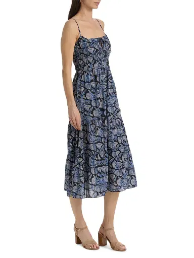 Ulla Johnson Women's Aydin Floral Cotton-Blend Midi-Dress | Thumbnail 4 Ulla Johnson Women's Aydin Floral Cotton-Blend Midi-Dress | Thumbnail 4