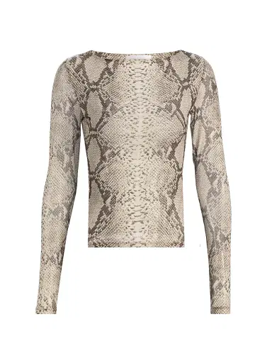 Ronny Kobo Women's Flume Snake-Print Long-Sleeve Top | Thumbnail 1 Ronny Kobo Women's Flume Snake-Print Long-Sleeve Top | Thumbnail 1