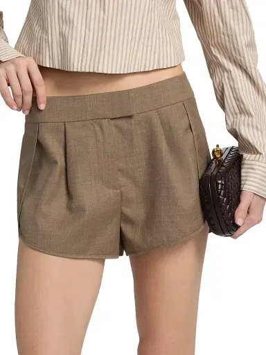 Ronny Kobo Women's Liam Pleated Shorts - Mink - Size Large | Thumbnail 6 Ronny Kobo Women's Liam Pleated Shorts - Mink - Size Large | Thumbnail 6