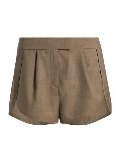 Ronny Kobo Women's Liam Pleated Shorts - Mink - Size Large | Thumbnail 1 Ronny Kobo Women's Liam Pleated Shorts - Mink - Size Large | Thumbnail 1