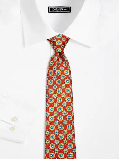 Kiton Men's Medallion-Print Silk Tie | Thumbnail 2 Kiton Men's Medallion-Print Silk Tie | Thumbnail 2