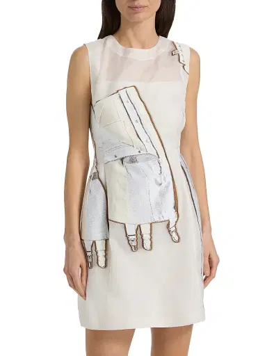 Jason Wu Collection Women's Lingerie Jacquard Minidress - Chalk Plaster | Thumbnail 3 Jason Wu Collection Women's Lingerie Jacquard Minidress - Chalk Plaster | Thumbnail 3