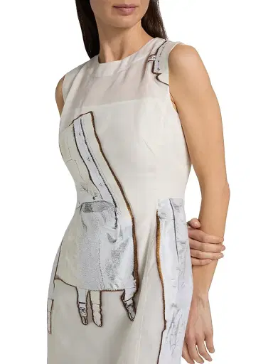 Jason Wu Collection Women's Lingerie Jacquard Minidress - Chalk Plaster | Thumbnail 6 Jason Wu Collection Women's Lingerie Jacquard Minidress - Chalk Plaster | Thumbnail 6