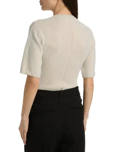 Proenza Schouler White Label Women's Dana Short-Sleeve Sweater - Off White - Size XL | Thumbnail 5 Proenza Schouler White Label Women's Dana Short-Sleeve Sweater - Off White - Size XL | Thumbnail 5