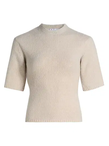 Proenza Schouler White Label Women's Dana Short-Sleeve Sweater - Off White - Size XL | Thumbnail 1 Proenza Schouler White Label Women's Dana Short-Sleeve Sweater - Off White - Size XL | Thumbnail 1