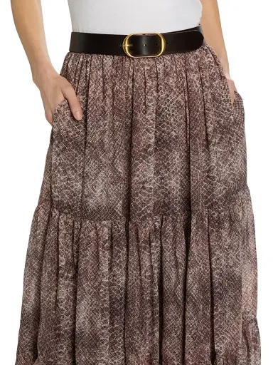 Kobi Halperin Women's Nicole Snakeskin Print Chiffon Maxi Skirt - Natural Multi - Size XL | Thumbnail 6 Kobi Halperin Women's Nicole Snakeskin Print Chiffon Maxi Skirt - Natural Multi - Size XL | Thumbnail 6