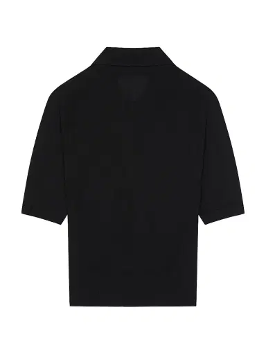 Givenchy Women's Cropped Polo in Second Skin Effect Knit - Black - Size XS | Thumbnail 3 Givenchy Women's Cropped Polo in Second Skin Effect Knit - Black - Size XS | Thumbnail 3