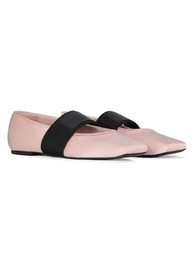 Givenchy Women's Sliced Square Ballerina Flats in Satin - Silk Pink | Thumbnail 2 Givenchy Women's Sliced Square Ballerina Flats in Satin - Silk Pink | Thumbnail 2