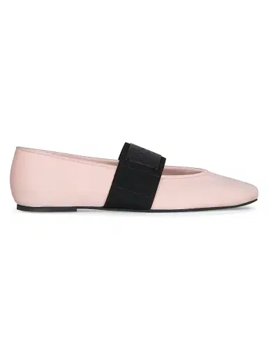 Givenchy Women's Sliced Square Ballerina Flats in Satin - Silk Pink | Thumbnail 1 Givenchy Women's Sliced Square Ballerina Flats in Satin - Silk Pink | Thumbnail 1