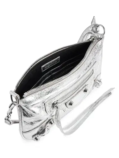 Balenciaga Women's Le City Top Handle Bag on Strap - Silver | Thumbnail 6 Balenciaga Women's Le City Top Handle Bag on Strap - Silver | Thumbnail 6