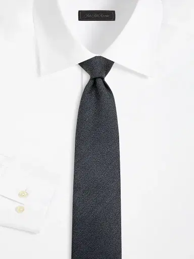 Canali Men's Silk Textured Tie - Charcoal | Thumbnail 2 Canali Men's Silk Textured Tie - Charcoal | Thumbnail 2