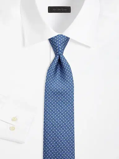 Canali Men's Geometric Silk Tie - Blue | Thumbnail 2 Canali Men's Geometric Silk Tie - Blue | Thumbnail 2