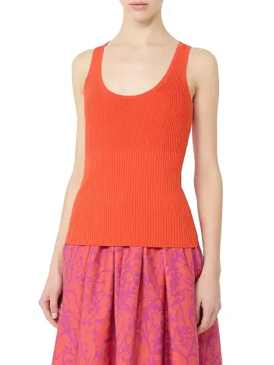 Max Mara Women's Viscose Blend Yarn Top - Coral - Size XL | Thumbnail 2 Max Mara Women's Viscose Blend Yarn Top - Coral - Size XL | Thumbnail 2