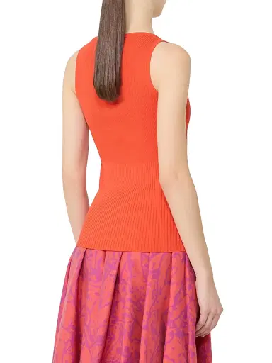 Max Mara Women's Viscose Blend Yarn Top - Coral - Size XL | Thumbnail 3 Max Mara Women's Viscose Blend Yarn Top - Coral - Size XL | Thumbnail 3