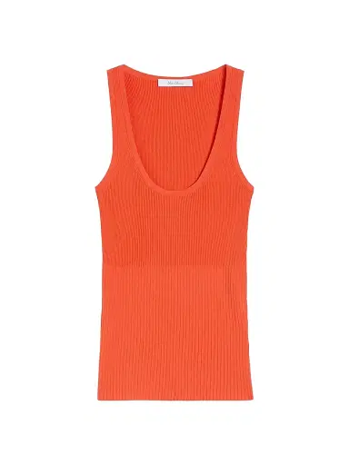 Max Mara Women's Viscose Blend Yarn Top - Coral - Size XL | Thumbnail 1 Max Mara Women's Viscose Blend Yarn Top - Coral - Size XL | Thumbnail 1