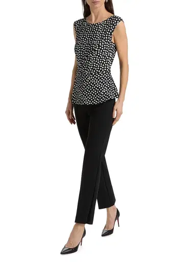 Chiara Boni La Petite Robe Women's Suzue Polka Dot Straight-Leg Jumpsuit - Bette Small Black - Size 8 | Thumbnail 2 Chiara Boni La Petite Robe Women's Suzue Polka Dot Straight-Leg Jumpsuit - Bette Small Black - Size 8 | Thumbnail 2