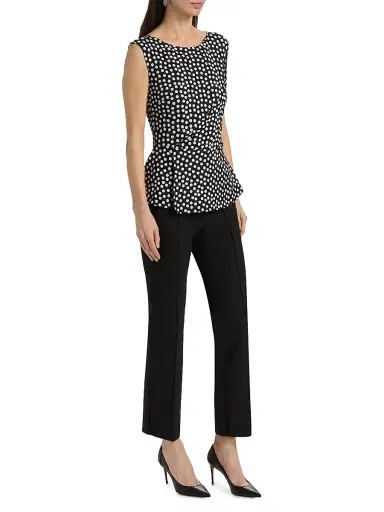Chiara Boni La Petite Robe Women's Suzue Polka Dot Straight-Leg Jumpsuit - Bette Small Black - Size 8 | Thumbnail 4 Chiara Boni La Petite Robe Women's Suzue Polka Dot Straight-Leg Jumpsuit - Bette Small Black - Size 8 | Thumbnail 4