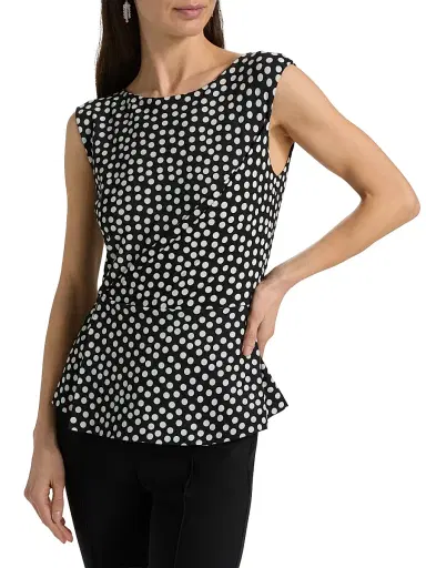 Chiara Boni La Petite Robe Women's Suzue Polka Dot Straight-Leg Jumpsuit - Bette Small Black - Size 8 | Thumbnail 6 Chiara Boni La Petite Robe Women's Suzue Polka Dot Straight-Leg Jumpsuit - Bette Small Black - Size 8 | Thumbnail 6