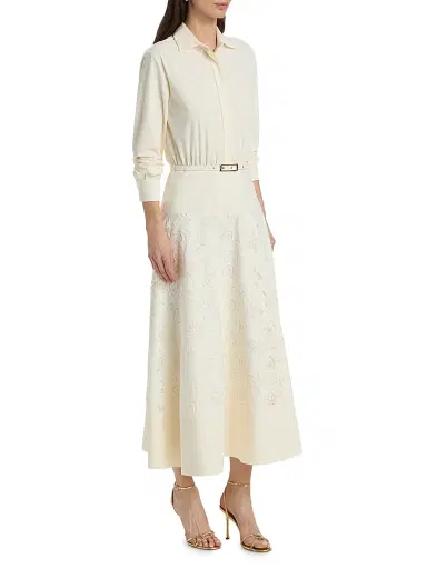 Chiara Boni La Petite Robe Women's Febea Lace A-Line Midi-Shirtdress | Thumbnail 4 Chiara Boni La Petite Robe Women's Febea Lace A-Line Midi-Shirtdress | Thumbnail 4