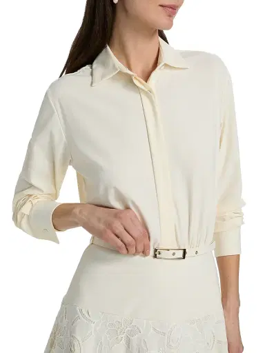Chiara Boni La Petite Robe Women's Febea Lace A-Line Midi-Shirtdress | Thumbnail 6 Chiara Boni La Petite Robe Women's Febea Lace A-Line Midi-Shirtdress | Thumbnail 6