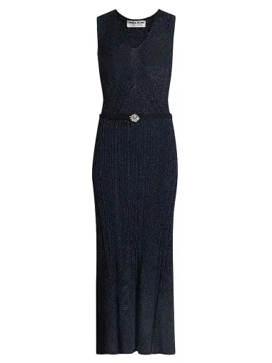 Chiara Boni La Petite Robe Women's Risse Metallic Knit Star Midi-Dress | Thumbnail 1 Chiara Boni La Petite Robe Women's Risse Metallic Knit Star Midi-Dress | Thumbnail 1