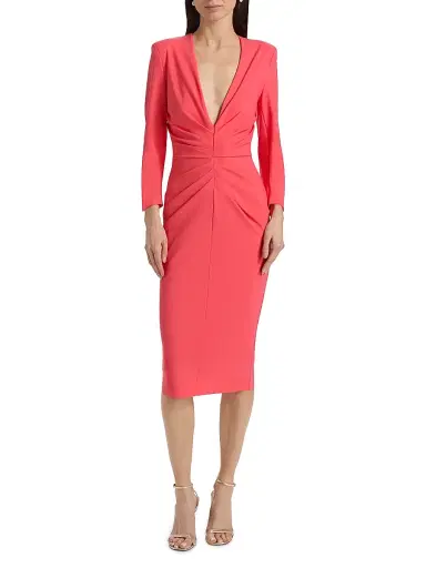 Chiara Boni La Petite Robe Women's Azula Ruched Midi-Dress | Thumbnail 3 Chiara Boni La Petite Robe Women's Azula Ruched Midi-Dress | Thumbnail 3