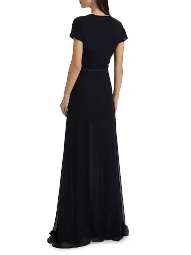Chiara Boni La Petite Robe Women's Slavka Belted Georgette Gown | Thumbnail 5 Chiara Boni La Petite Robe Women's Slavka Belted Georgette Gown | Thumbnail 5