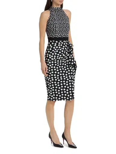 Chiara Boni La Petite Robe Women's Gudrum Polka Dot Sleeveless Midi-Dress - Bette Small Black | Thumbnail 4 Chiara Boni La Petite Robe Women's Gudrum Polka Dot Sleeveless Midi-Dress - Bette Small Black | Thumbnail 4