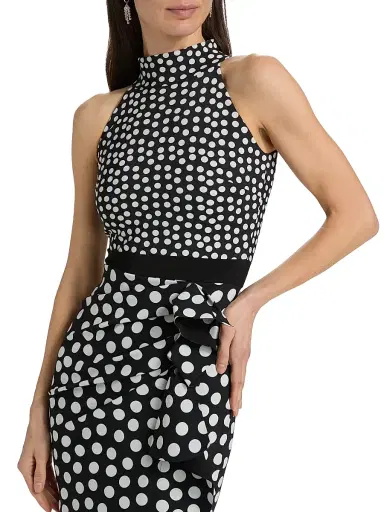 Chiara Boni La Petite Robe Women's Gudrum Polka Dot Sleeveless Midi-Dress - Bette Small Black | Thumbnail 6 Chiara Boni La Petite Robe Women's Gudrum Polka Dot Sleeveless Midi-Dress - Bette Small Black | Thumbnail 6