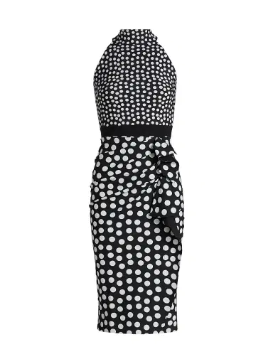 Chiara Boni La Petite Robe Women's Gudrum Polka Dot Sleeveless Midi-Dress - Bette Small Black | Thumbnail 1 Chiara Boni La Petite Robe Women's Gudrum Polka Dot Sleeveless Midi-Dress - Bette Small Black | Thumbnail 1