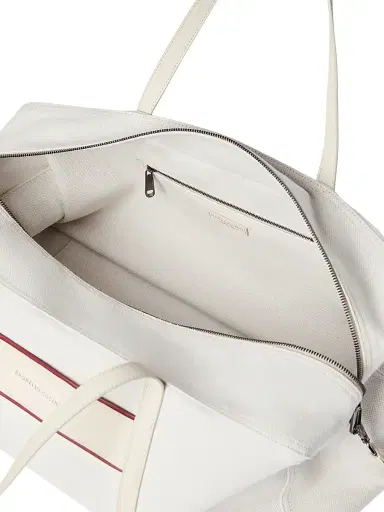 Brunello Cucinelli Women's Cotton and Linen Canvas Bag with Logo - Beige | Thumbnail 5 Brunello Cucinelli Women's Cotton and Linen Canvas Bag with Logo - Beige | Thumbnail 5