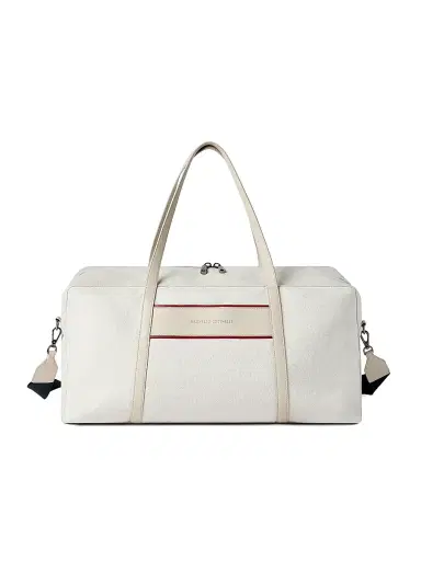 Brunello Cucinelli Women's Cotton and Linen Canvas Bag with Logo - Beige | Thumbnail 1 Brunello Cucinelli Women's Cotton and Linen Canvas Bag with Logo - Beige | Thumbnail 1