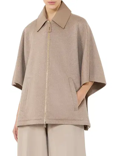 Max Mara Women's Double Faced Cashmere Broadcloth Cape - Tawny Bronze Brown - Size Medium | Thumbnail 3 Max Mara Women's Double Faced Cashmere Broadcloth Cape - Tawny Bronze Brown - Size Medium | Thumbnail 3