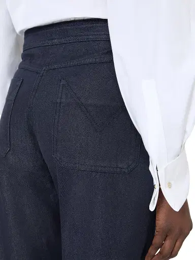 Max Mara Women's Denim Look Cotton Trousers - Midnightblue - Size 16 | Thumbnail 5 Max Mara Women's Denim Look Cotton Trousers - Midnightblue - Size 16 | Thumbnail 5