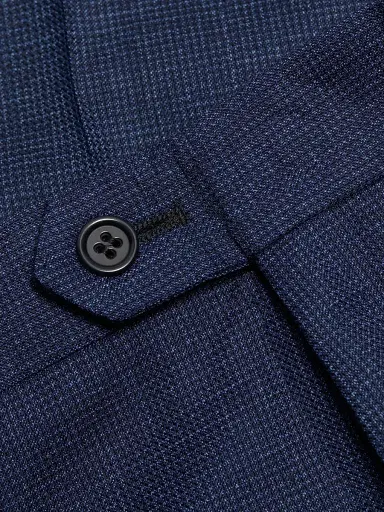 Emporio Armani Men's Textured Virgin Wool Trousers - Navy - Size 40 | Thumbnail 7 Emporio Armani Men's Textured Virgin Wool Trousers - Navy - Size 40 | Thumbnail 7