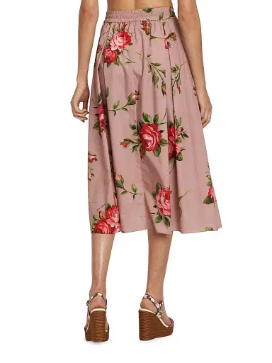 Dolce & Gabbana Women's Pleated Floral A-Line Midi-Skirt - Bouquet Rose F Rosa - Size 14 | Thumbnail 5 Dolce & Gabbana Women's Pleated Floral A-Line Midi-Skirt - Bouquet Rose F Rosa - Size 14 | Thumbnail 5