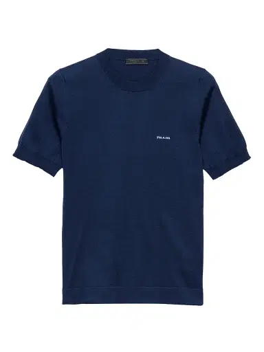 Prada Men's Cotton Crewneck Sweater - Blue - Size 42 | Thumbnail 1 Prada Men's Cotton Crewneck Sweater - Blue - Size 42 | Thumbnail 1