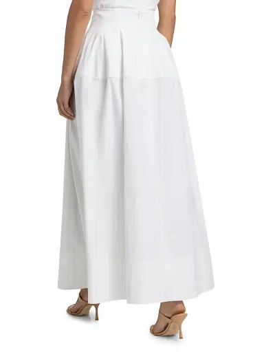 Lela Rose Women's Cotton Poplin A-Line Maxi Skirt - White | Thumbnail 5 Lela Rose Women's Cotton Poplin A-Line Maxi Skirt - White | Thumbnail 5