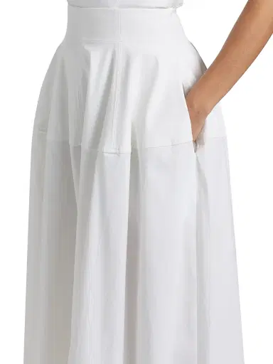 Lela Rose Women's Cotton Poplin A-Line Maxi Skirt - White | Thumbnail 6 Lela Rose Women's Cotton Poplin A-Line Maxi Skirt - White | Thumbnail 6