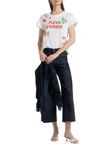 Cinq à Sept Women's Angeli Fleur Damour T-Shirt - White Multi | Thumbnail 2 Cinq à Sept Women's Angeli Fleur Damour T-Shirt - White Multi | Thumbnail 2